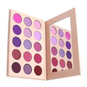 Vegan Purple Eyeshadow Palette Neutral 15 Colors Matte Shimmer Eye Shadow Make Up