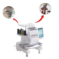 Machine à broder informatisée intelligente à 12 aiguilles, haute vitesse et stable, pour usage domestique, idéale pour la broderie de vêtements, de chapeaux et de logos.