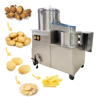 Hoge Efficiëntie Automatische Groenten-En Fruitsnijmachine Aardappelschilmachine 3 In 1 Aardappelschilmachine