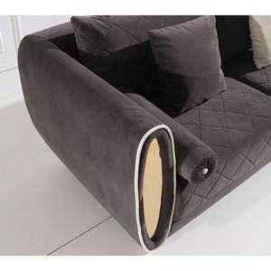 الفاخرة حلم أريكة متذبذب غرفة المعيشة مجموعة النسيج أثاث المخملية <span class=keywords><strong>Loveseat</strong></span> أريكة مع جولة طاولة القهوة - Product Image 3