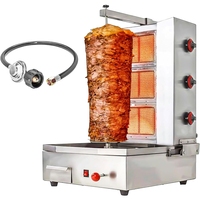 Barbecue vertical Pro-Tech PT-880 de luxe en acier inoxydable avec grille en céramique alvéolée infrarouge pour charbon de bois, idéal pour les kebabs et doners