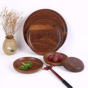 Vajilla de madera maciza de nogal negro japonés de estilo japonés, plato de aperitivos, plato de fruta al por mayor, plato de cena creativo, plato de porcelana de hueso - Product Image 1