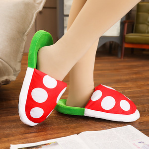 Nouveauté : Pantoufles en coton mignonnes et chaudes à pois rouges et blancs <span class=keywords><strong>Mario</strong></span> Piranha, accessoire de jeu d'anime de deuxième dimension - Product Image 2