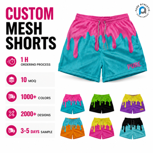 Celana Pendek Jaring Bisbol Anak Custom Sublimasi dengan Celana Pendek Jaring Lapis Ganda untuk Latihan Basket/Gym Unisex, Mock up Gratis - Product Image 1