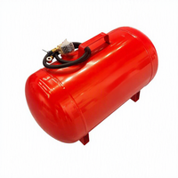 Réservoir d'air portable de 10 gallons, 135 PSI, 36,9 L, réservoir de stockage horizontal pour compresseur d'air avec manomètre, tuyau et poignée de transport