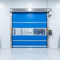 Porte à enroulement rapide électrique en PVC avec rideau lumineux de sécurité et capteur radar pour salle blanche