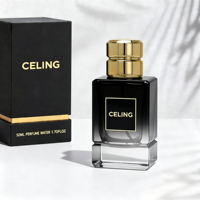 Flacon de parfum en verre rectangulaire personnalisé de luxe avec bouchon doré et boîte, dégradé de couleurs, 30 ml, 50 ml, 100 ml, avec pulvérisateur à air
