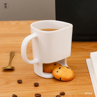 Tasses à café personnalisées pour fête de Noël, avec poche à biscuits intégrée, design mignon, logo personnalisé, en porcelaine, motif Cookie Monster, portables