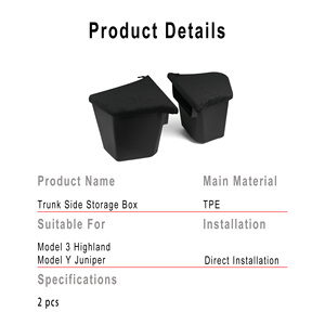 อุปกรณ์เสริมเทสล่า โมเดลวาย รุ่นใหม่ ปี 2025 ยี่ห้อ OEM รุ่นจูนิเปอร์ สำหรับรถยนต์โมเดล <span class=keywords><strong>3</strong></span> ไฮแลนด์ กล่องเก็บของท้ายรถ TPE ชุดอุปกรณ์ตกแต่งภายในยอดนิยม 2 ชิ้น - Product Image 6