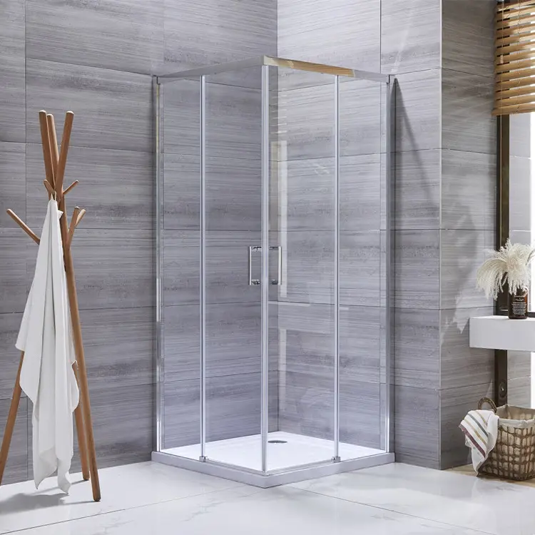 פשוט עיצוב אמבטיה מקלחת מארז 6/8mm זכוכית דלתות חדרון הזזה מזג זכוכית תא מקלחת ללכת מקלחת חדרי