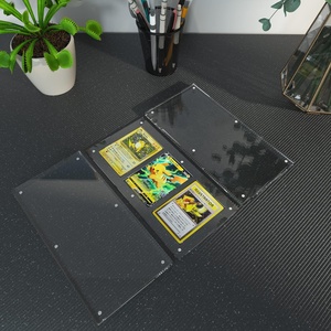 Trong suốt <span class=keywords><strong>Acrylic</strong></span> thẻ hiển thị đứng 35pt TCG ba thẻ khung cho phòng khách phòng ngủ văn phòng bóng chày thể thao Thẻ lưu trữ - Product Image 3
