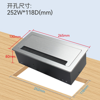 Boîtier de connectivité de table, 2 prises universelles, USB-A et USB-C, 2 ports réseau