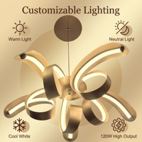 Nouveau Lustre LED Rectangulaire en Aluminium Brossé 2027, Suspension Moderne avec Commande Sans Fil 220V 110W, Lampe Suspendue pour Salon