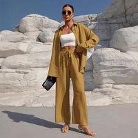 Offre Spéciale – Ensembles 2 Pièces Solides pour Femmes : Cardigan et Pantalon – Tenues d'Automne Tendance Style Occidental – Grandes Tailles – Streetwear pour Dames – Fabrication OEM
