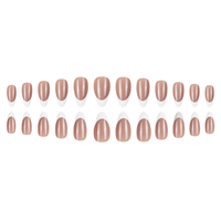 Faux ongles à presser en amande, classiques, nude, blancs, à bout français, brillants, pré-fabriqués, en gros pour femmes, pour le nail art