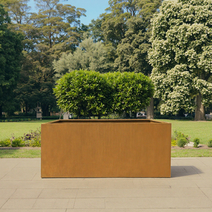 Pot de fleur rond extérieur en <span class=keywords><strong>acier</strong></span> <span class=keywords><strong>corten</strong></span> K.D Jardinières extérieures en métal pour le jardin Grands pots de plantes bon marché à vendre - Product Image 5