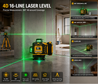 Niveau laser professionnel HIERKIN à faisceau vert, sans fil, avec batterie Li-ion et mallette à outils