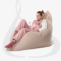LUCKYSAC Faux lin XXL Sitzsack Cover Modern Beanbag Sofas Bean Bag Puff Washable Bean Bag Chair