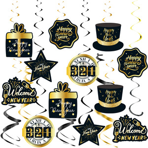 Set di Decorazioni <span class=keywords><strong>per</strong></span> Festa di <span class=keywords><strong>Capodanno</strong></span> 2026, Fiori di Carta a Spirale, Bandierine, Ornamenti a Nido d'Ape, Accessori <span class=keywords><strong>per</strong></span> Foto <span class=keywords><strong>per</strong></span> Decorazioni di <span class=keywords><strong>Capodanno</strong></span> - Product Image 3