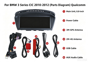 Lecteur multimédia radio pour voiture Android, système double HD de 8.8 pouces, pour BMW série 5 CCC 2007-2010, Navigation GPS, Carplay sans fil - Product Image 2