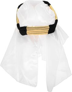 Halloween Cosplay Arabian Muslim Costume Sultan Turkish <b>Scarf</b> Head Wrap White Arab <b>Hat</b> - Product Image 3