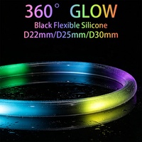 Bande Néon Flexible Circulaire en Silicone Noir D22mm, 5M/Rouleau, 240 LED/M, Adressable Individuellement TTL SPI, Certifiée FCC CE ROHS, Vente en Gros Usine