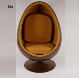 Conjunto de Sillas Modernas de Madera con Forma de Huevo, con Cubierta de Cuero Sintético, Estructura de PVC y Relleno de Algodón - Uso en Múltiples Habitaciones - Product Image 6