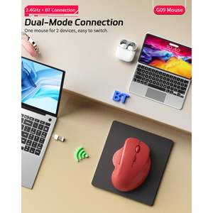 Uiosmuph G09 Ergonomic Wireless <b>Mouse</b> Soundless Rechargeable for 5.1 2.4Ghz <b>USB</b> Receiver Type <b>C</b> Adapter - Product Image 3