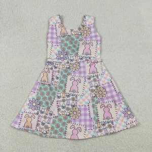 ชุดเดรสเด็กผู้หญิงวัยหัดเดิน ชุดโยคะลายกระต่ายอีสเตอร์และลายดอกไม้ ชุดเดรสแขนกุดสำหรับฤดูร้อนความยาวระดับเข่า - Product Image 4