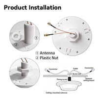 Antena de Techo Interior de Doble Banda 2.4GHz 5GHz, 7dBi 5dBi, Antena AP Inalámbrica de 2 Puertos, Cable RG178, Conector RP-SMA-J