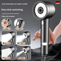 Pommeau de Douche Supermarché 4 Fonctions, Douchette à Main avec Filtre à Charbon Actif ACF pour Élimination du Chlore, Haute Pression, Économie d'Eau