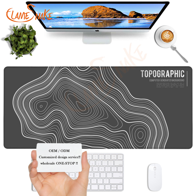 Professional Large Extended Non-Slip Waterproof Dark Grey Desk Mat Mousepad for Office, Home Workspace