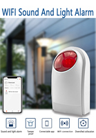 Penjualan Langsung Pabrik Tuya Smart WiFi Sistem Alarm Strobe Portabel 12V untuk Luar Ruangan dengan Sensor Gerak PIR, Alarm 110dB, Lampu LED Berkedip