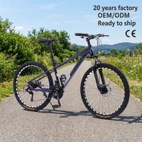 Vélo de montagne VTT personnalisé OEM 24/26 pouces, 7 vitesses, freins à disque, certifié CE, garantie pour adultes