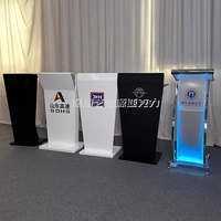 Púlpito de podio de plataforma de acrílico de atril de iluminación transparente personalizado de fábrica