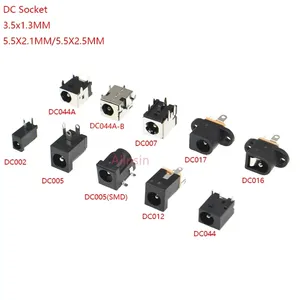 DC power jack socket female connector dc005 5.5*2.1MM 5.5*2.5MM 3.5*1.35MM 5.5*2.1 5.5*2.5 3.5*1.3 DC-002/005/044/044A/017
