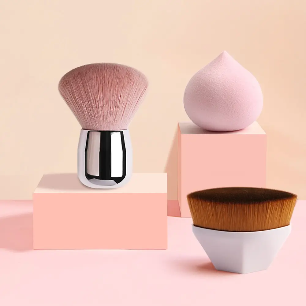Maange Factory Private Label Hot Pink Eco-friendly makeup sponge Makeup Brush Set