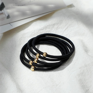 Élastique à cheveux fin avec perles dorées, en tissu très élastique, pour usage quotidien, vente en gros de bijoux Yiwu - Product Image 4
