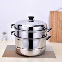 Marmite vapeur 3 niveaux en acier inoxydable personnalisée avec poignée de couvercle et support de casserole, capacité 10L, écologique, compatible gaz et induction, pour camping