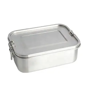 1200毫升不锈钢食品容器生态午餐盒，带气密盖洗碗机安全