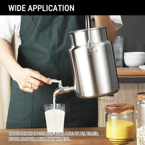 <span class=keywords><strong>Bidon</strong></span> de stockage en acier inoxydable de qualité alimentaire SS304 de 3L, 5L, <span class=keywords><strong>10L</strong></span> avec poignée, distributeur de vin, d'eau, d'huile et de boissons - Product Image 2