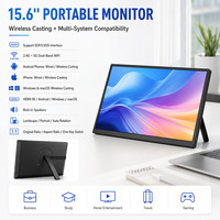 OEM 15.6 İnç Taşınabilir Monitör 4000mAh Pil Dahili Kablosuz 1080P FHD IPS Ekran Standlı Toptan Oyun Monitörü