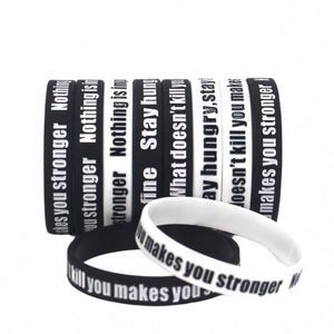 สายรัดข้อมือซิลิโคนงานฝีมือแบบนูนต่ำ สร้อยข้อมือคำคมสร้างแรงบันดาลใจ สายรัดข้อมือยางซิลิโคน ของขวัญสำหรับนักกีฬา แบบกำหนดเองได้ - Product Image 1