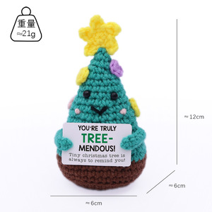 New Arrival Emotional Weaving Series Crocheted Animal, Gnome, <b>Bowling</b> Pin, and Christmas Tree Decorative Mini-Ornaments - Product Image 5