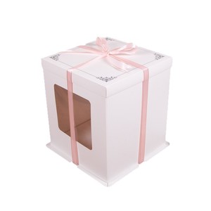Boîtes d'emballage rigides pour gâteaux, style fenêtre, avec logo personnalisé en relief et pelliculage brillant, pour gâteaux d'anniversaire et desserts cuits - Product Image 5