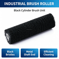 Brosse cylindrique industrielle en gros à poils en nylon noir avec noyau métallique pour le balayage des équipements de convoyage