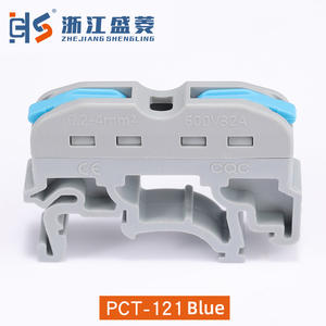 PCT-121 alat sambungan cepat Gratis tuas blok Terminal penjepit pegas dengan kaki terpasang Din satu arah menghubungkan multiwarna - Product Image 1