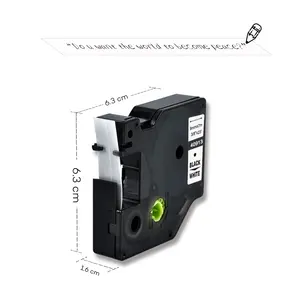 D1 etiket kaseti siyah beyaz 9mm * 7M 40913 100% uyumlu etiket bant DYMO etiket yazıcıları için