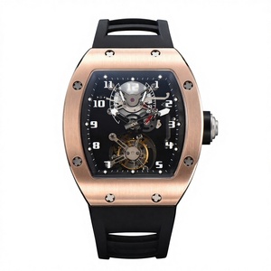 Montre de luxe classique pour homme avec tourbillon, mécanique à remontage manuel, affichage double réserve de marche, étanche, montre de sport - Product Image 1