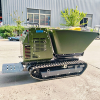 Mini-Dumper 1,2 Tonnen Kleiner Raupenkipper mit 270 Grad Drehbarer Schaufel Vollhydraulisch mit Gummiketten Stabile Fahrt